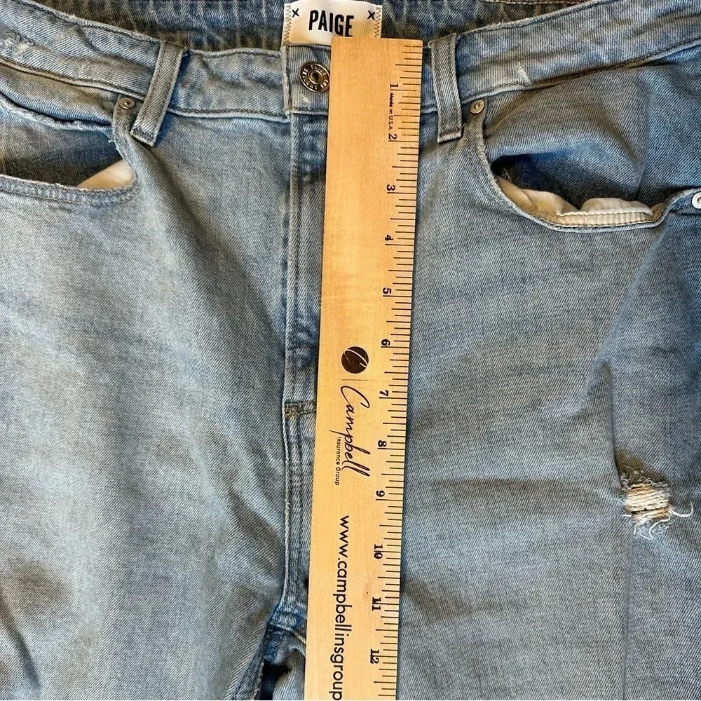 Paige Sarah Slim Jeans Distressed Light Wash Straight Leg High Rise Women’s 31